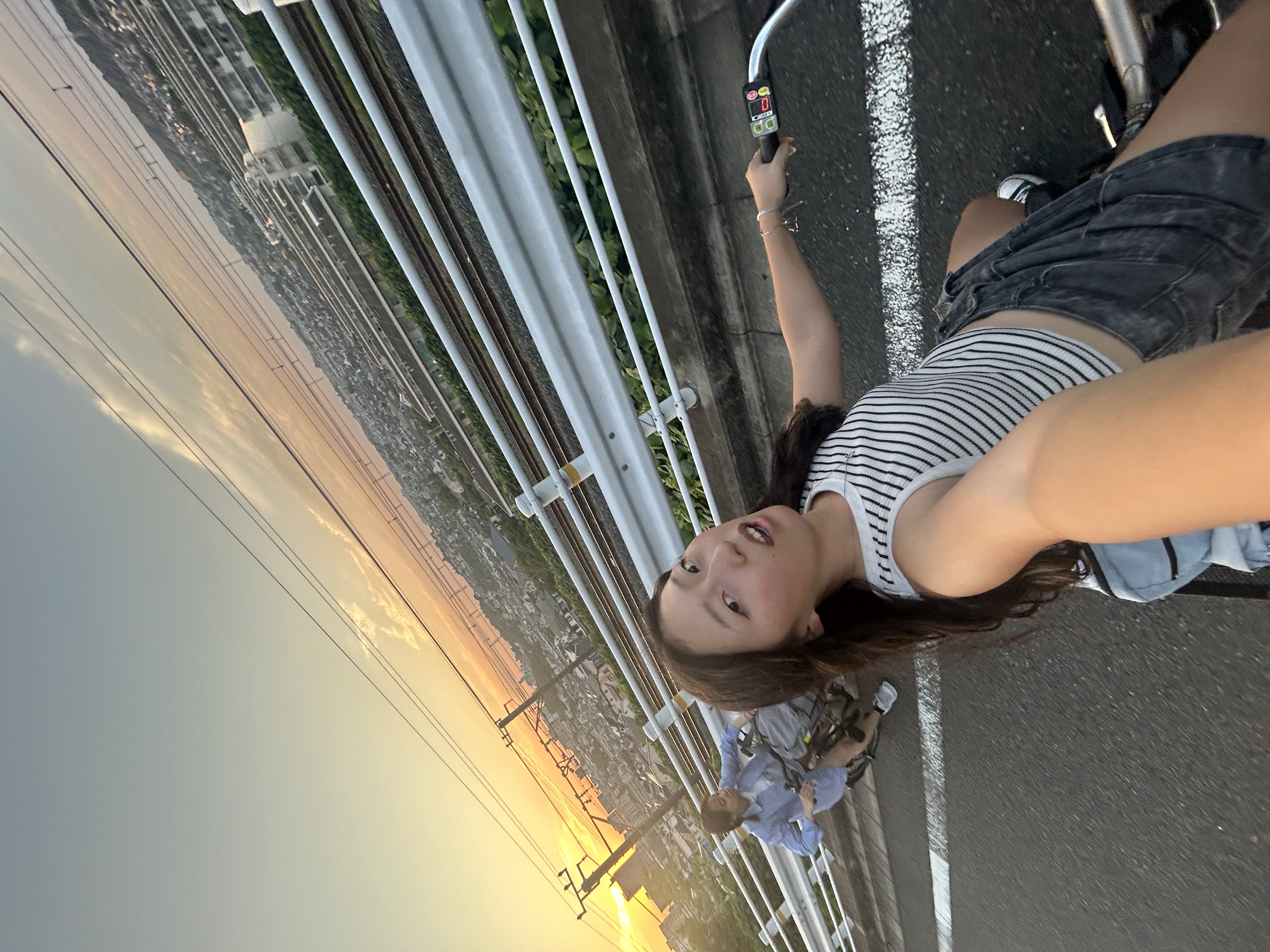 picture of my self with my friends in Japan in sunset time